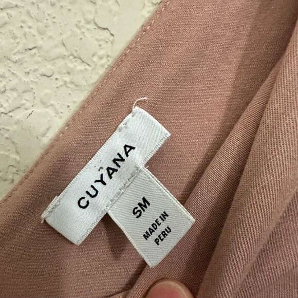 CUYANA Layered Shift Dress Dusty Rose Short Sleeve Knit Cotton Stretch - Picture 8 of 11